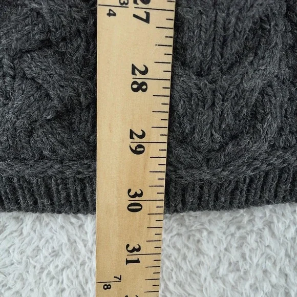 Aran Crafts Zip Cardigan Sweater Womens L Merino Wool Knit Ireland‎ Cowl Neck - Picture 7 of 9